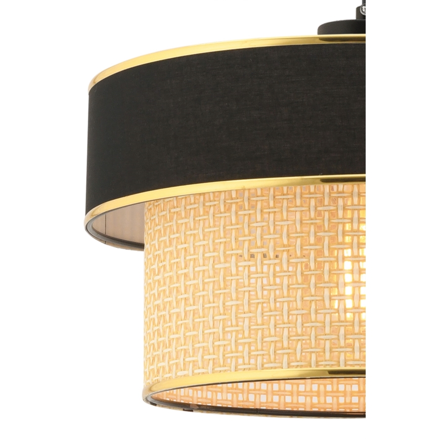 Karājamā lampa uz troses ERO 1xE27/60W/230V melna/bēša