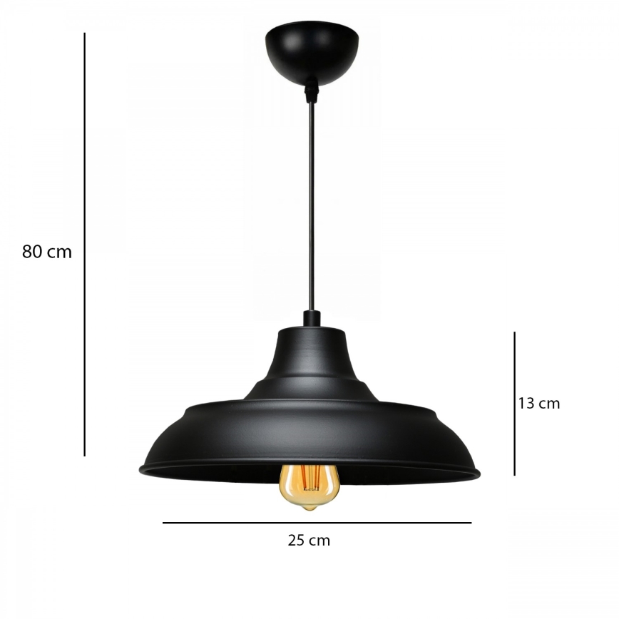 Karājamā lampa uz vada AYD 1xE27/40W/230V melna