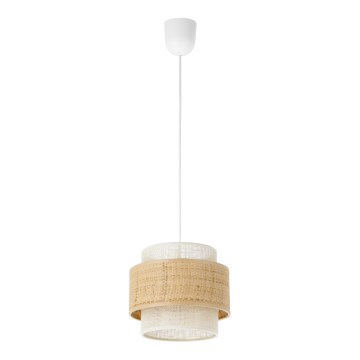 Karājamā lampa uz vada BOHO 1xE27/60W/230V Ø 20 cm džuta/krēmkrāsa