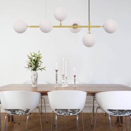 Karājama lustra ALISA 6xE14/40W/230V zelta