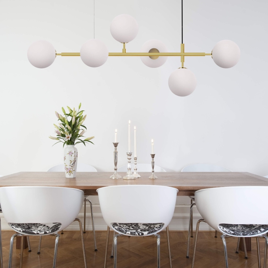 Karājama lustra ALISA 6xE14/40W/230V zelta