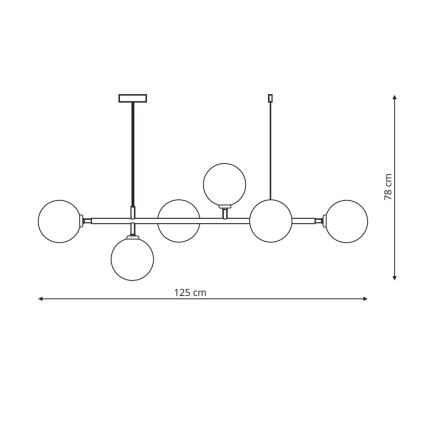 Karājama lustra ALISA 6xE14/40W/230V zelta