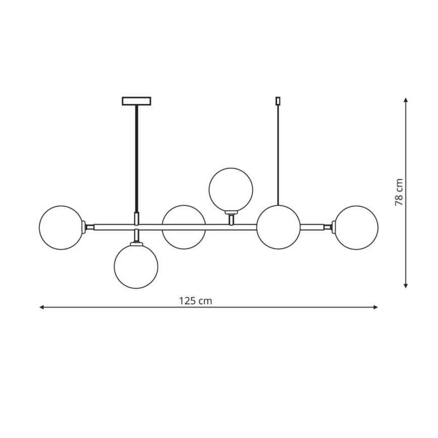 Karājama lustra ALISA 6xE14/40W/230V zelta