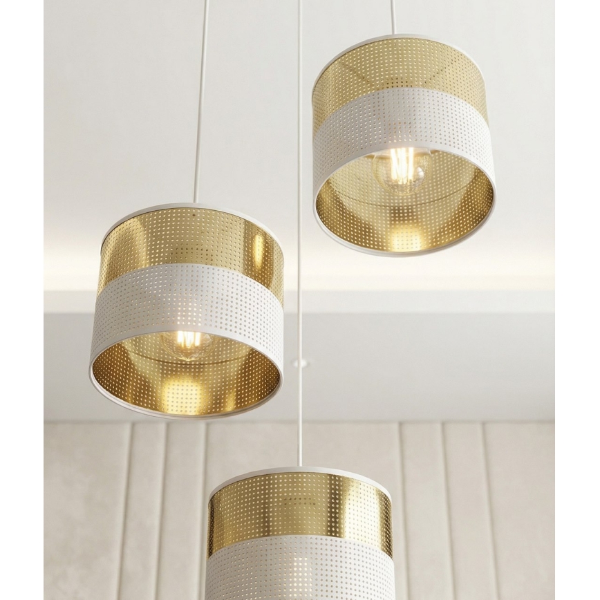 Karājamā lustra uz kabeļa LUX 3xE27/15W/230V balta/zelta