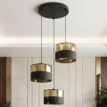 Karājamā lustra uz troses LUX 3xE27/15W/230V melna/zelta