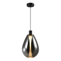 Karājamais gaismeklis ar kabeli DENSO 1xGU10/10W/230V Ø 30 cm melna hroma apdare