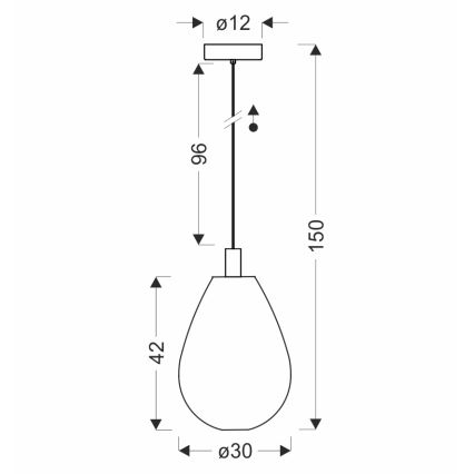 Karājamais gaismeklis ar kabeli DENSO 1xGU10/10W/230V Ø 30 cm melna hroma apdare