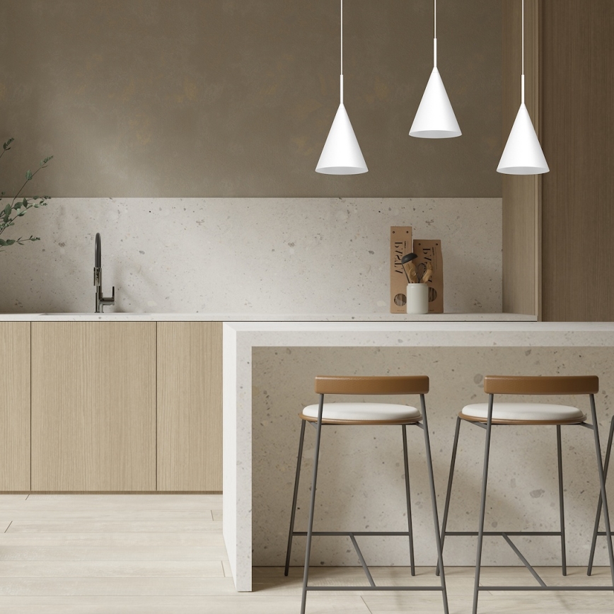 Karājoša griestu lampa uz troses CAPITAL 1xGX53/15W/230V Ø 17 cm balta