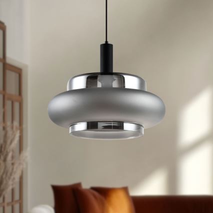 Karājoša lampa ar kabeli BRIZI 1xE27/40W/230V pelēka/dūmakaina