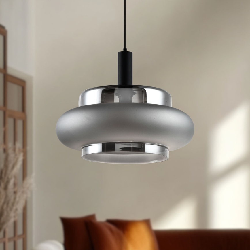 Karājoša lampa ar kabeli BRIZI 1xE27/40W/230V pelēka/dūmakaina
