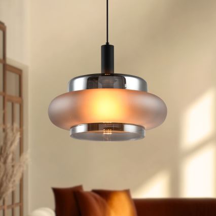 Karājoša lampa ar kabeli BRIZI 1xE27/40W/230V pelēka/dūmakaina