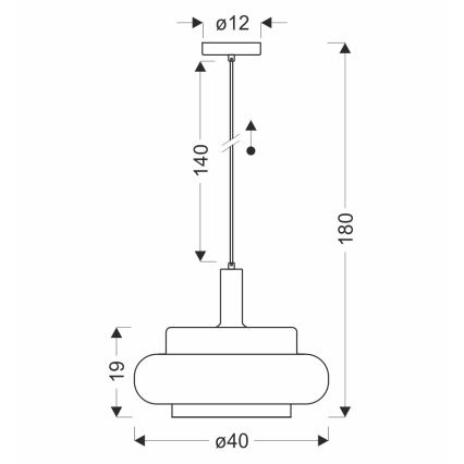 Karājoša lampa ar kabeli BRIZI 1xE27/40W/230V pelēka/dūmakaina