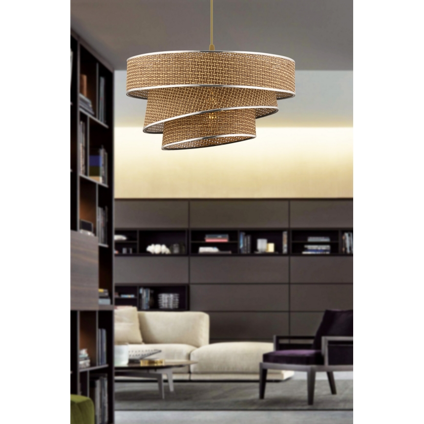 Karājoša lampa ar kabeli COUPER 1xE27/60W/230V, brūna / spīdīgs hroms