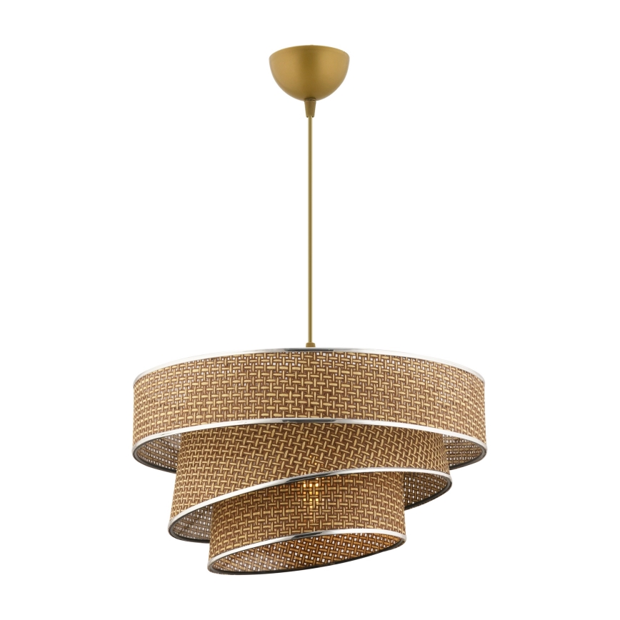 Karājoša lampa ar kabeli COUPER 1xE27/60W/230V, brūna / spīdīgs hroms