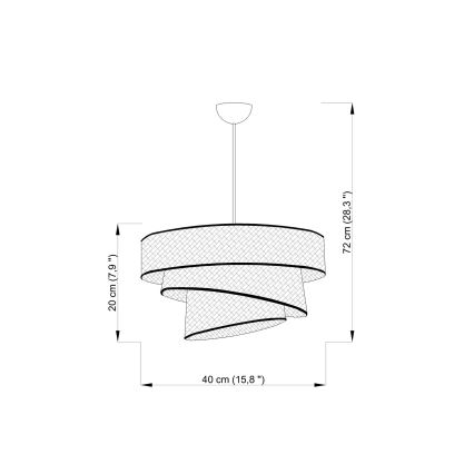 Karājoša lampa ar kabeli COUPER 1xE27/60W/230V, brūna / spīdīgs hroms