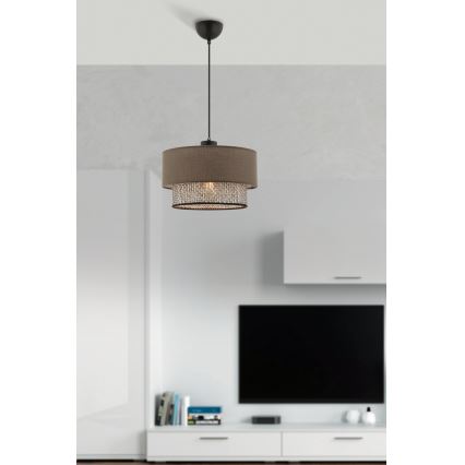 Karājoša lampa ar vadu ECHO 1xE27/60W/230V brūna/pelēka