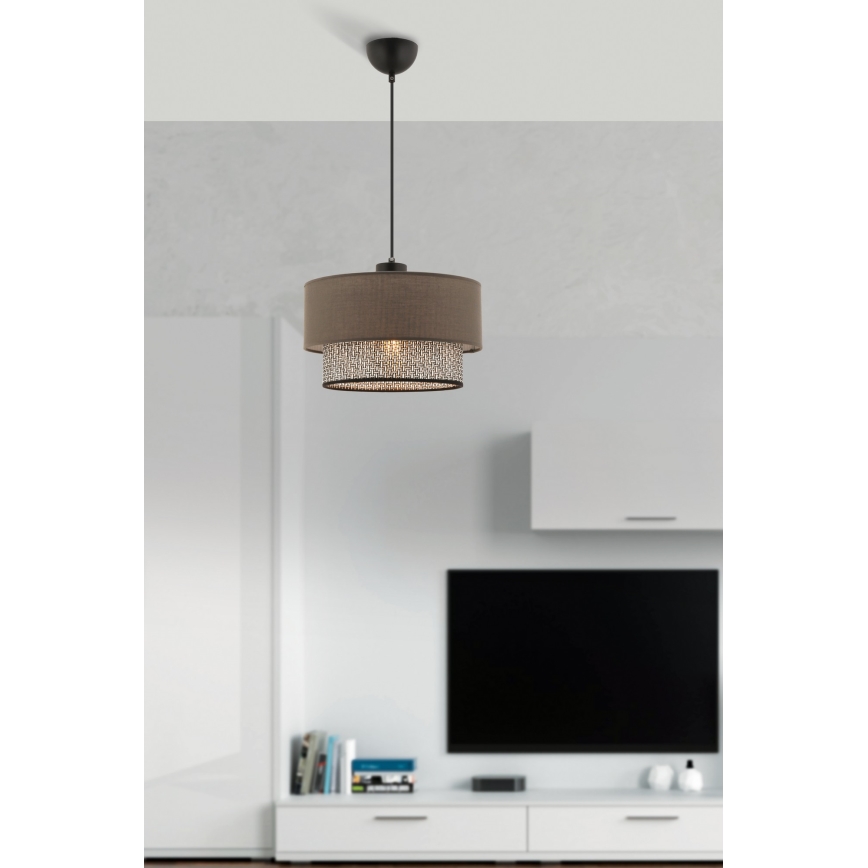 Karājoša lampa ar vadu ECHO 1xE27/60W/230V brūna/pelēka