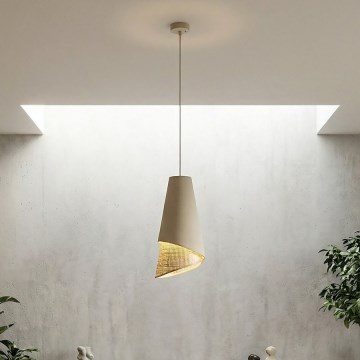 Karājoša lampa ar vadu MODA 1xE27/15W/230V bēša/ratāns