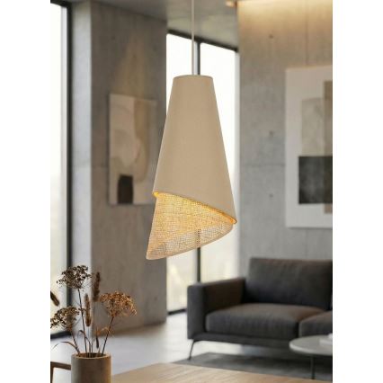Karājoša lampa ar vadu MODA 1xE27/15W/230V bēša/ratāns