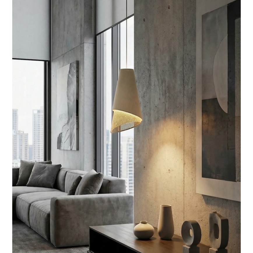 Karājoša lampa ar vadu MODA 1xE27/15W/230V bēša/ratāns