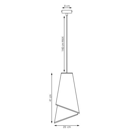 Karājoša lampa ar vadu MODA 1xE27/15W/230V bēša/ratāns