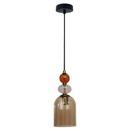 Karājoša lampa ar vadu TROPEA 1xE27/15W/230V melna/dūmakaini sarkana/bēša