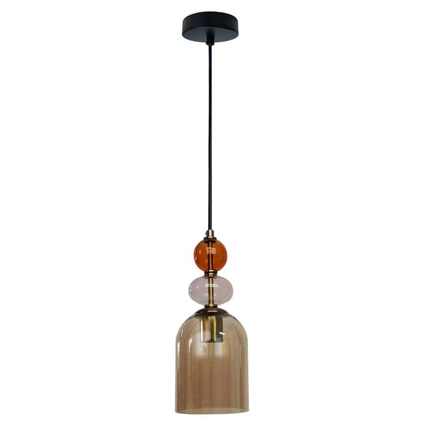 Karājoša lampa ar vadu TROPEA 1xE27/15W/230V melna/dūmakaini sarkana/bēša