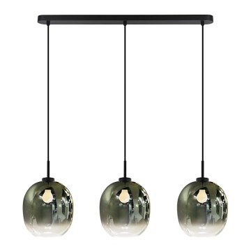 Karājoša lustra ar vadu MIRROR 3xE27/14W/230V dūmakaini melna