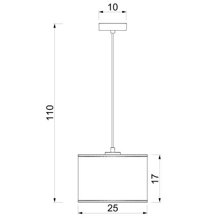 Karājoša lustra ARDEN 1xE27/15W/230V, Ø 25 cm, bēša