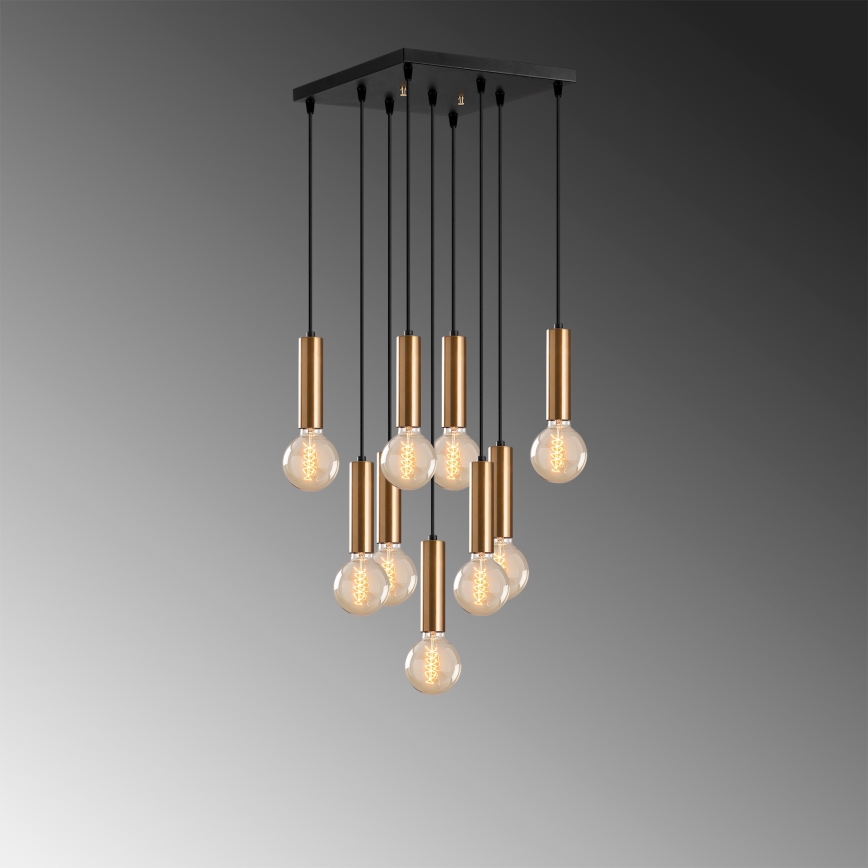 Karājoša lustra uz kabeļa TEMPO 9xE27/40W/230V zelta