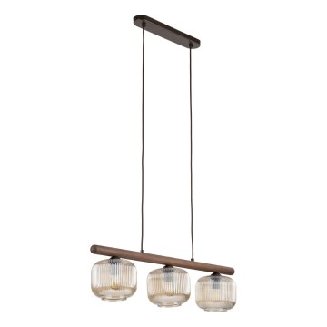 Karājoša lustra uz vada SALVIA 3xE14/10W/230V brūna/dūmaina brūna