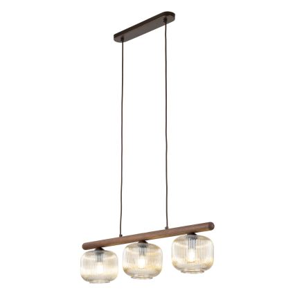 Karājoša lustra uz vada SALVIA 3xE14/10W/230V brūna/dūmaina brūna