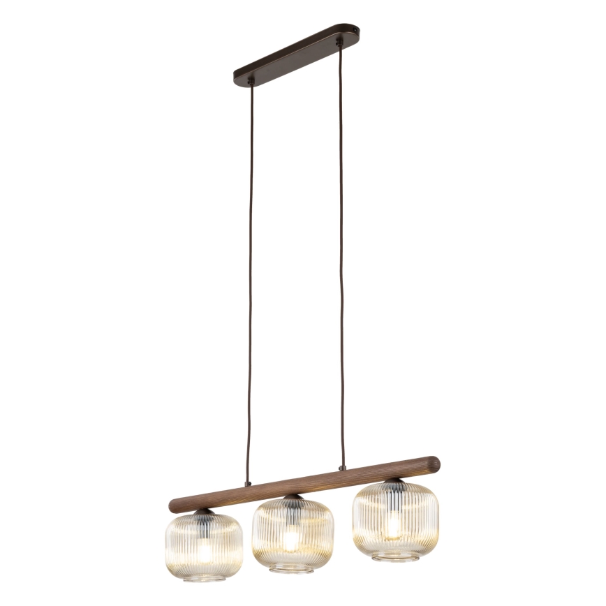 Karājoša lustra uz vada SALVIA 3xE14/10W/230V brūna/dūmaina brūna
