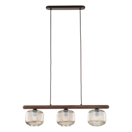 Karājoša lustra uz vada SALVIA 3xE14/10W/230V brūna/dūmaina brūna