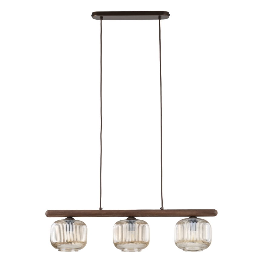 Karājoša lustra uz vada SALVIA 3xE14/10W/230V brūna/dūmaina brūna