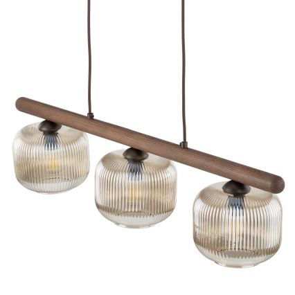 Karājoša lustra uz vada SALVIA 3xE14/10W/230V brūna/dūmaina brūna