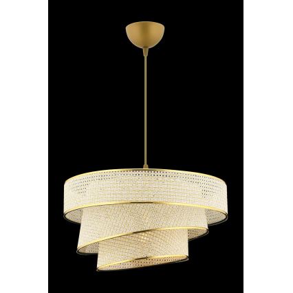 Karājošais gaismeklis COUPER ar kabeli 1xE27/60W/230V, krēmkrāsains/zeltains