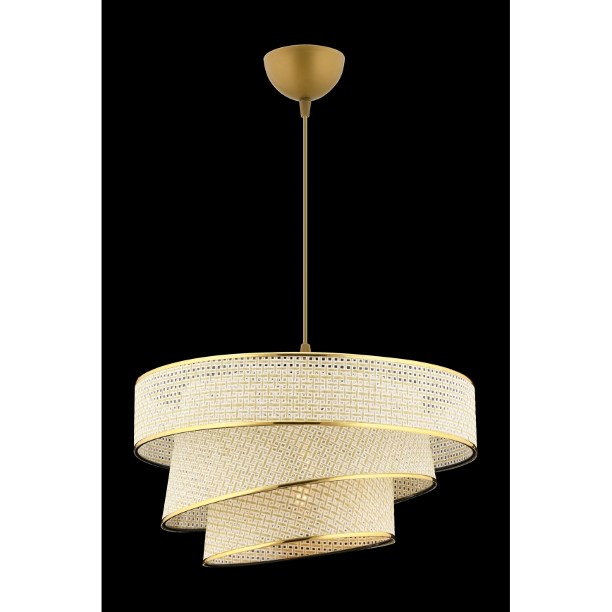 Karājošais gaismeklis COUPER ar kabeli 1xE27/60W/230V, krēmkrāsains/zeltains