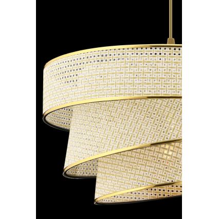 Karājošais gaismeklis COUPER ar kabeli 1xE27/60W/230V, krēmkrāsains/zeltains