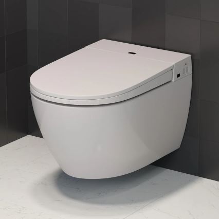 Piekarināms WC ar bidē TISVILDELEJE 1600W/230V — komplektā tualetes sēdeklis SoftClose, SIGMA skalošanas poga, iebūvējamais modulis, izolācijas paliktnis un tālvadības pults