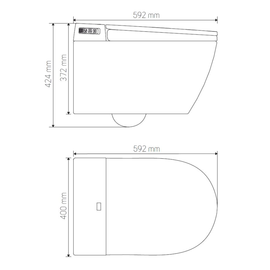 Pakarināma tualete ar bide TISVILDELEJE 1600W/230V balta + tālvadības pults