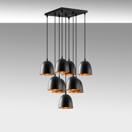 Karnīzes lampa TATTOO 9xE27/40W/230V melna