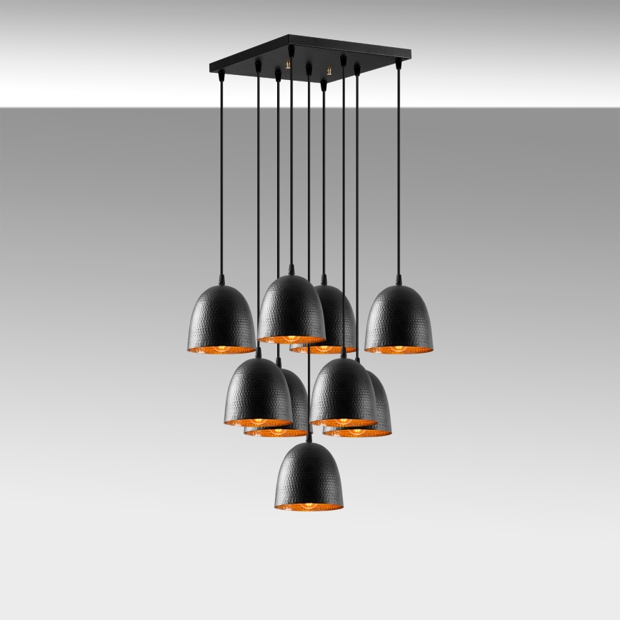 Karnīzes lampa TATTOO 9xE27/40W/230V melna