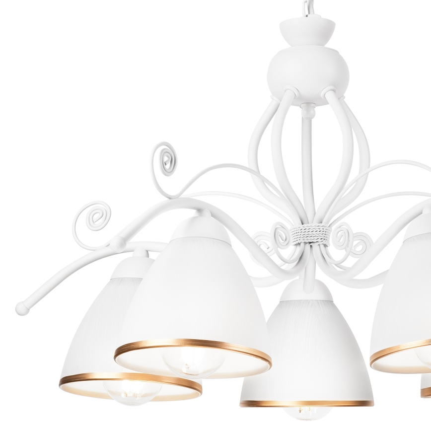 Ķēdē karājoša lustra RETRO II 5xE27/60W/230V balta