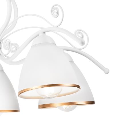 Ķēdē karājoša lustra RETRO II 5xE27/60W/230V balta