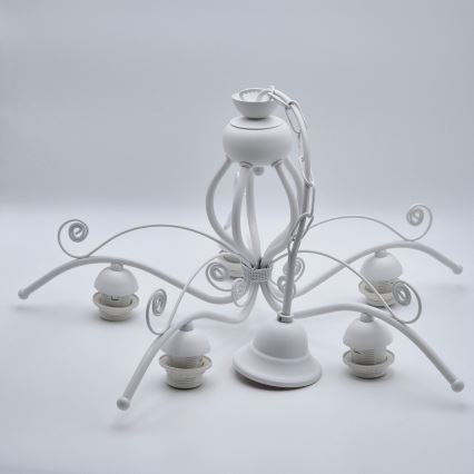 Ķēdē karājoša lustra RETRO II 5xE27/60W/230V balta