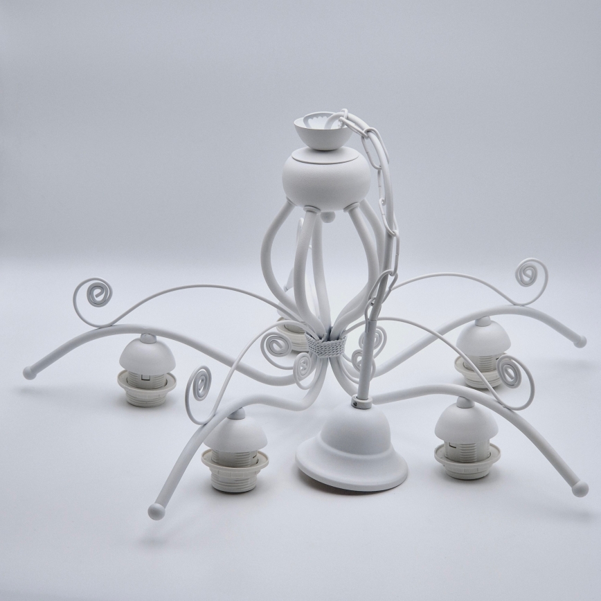 Ķēdē karājoša lustra RETRO II 5xE27/60W/230V balta