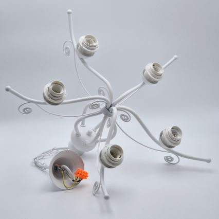 Ķēdē karājoša lustra RETRO II 5xE27/60W/230V balta