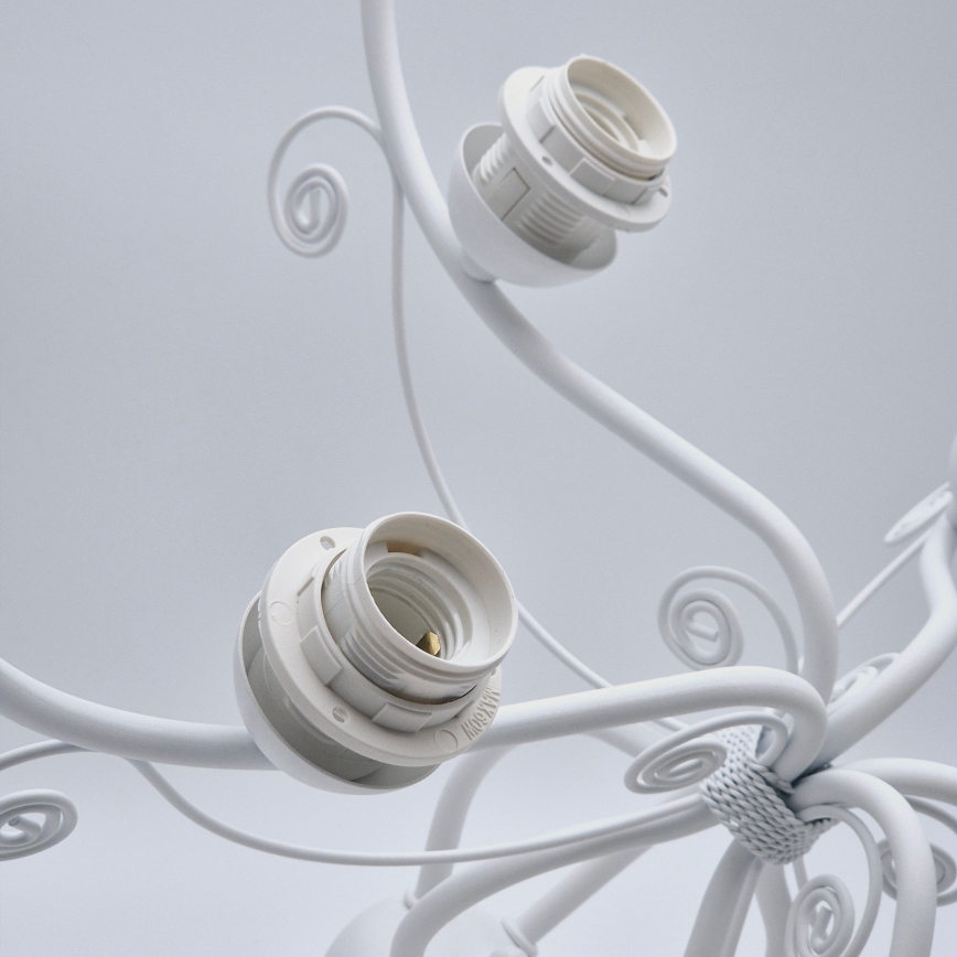 Ķēdē karājoša lustra RETRO II 5xE27/60W/230V balta