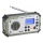Kempinga radio ar rokas kloķi, saules paneli un LED lukturīti ar powerbankas funkciju 5V/3xAAA/2000 mAh IPX4 zaļa